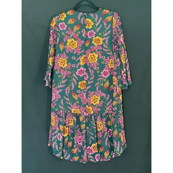 Everly High Low Floral Dress / Size small / dark green - Picture 2 of 8
